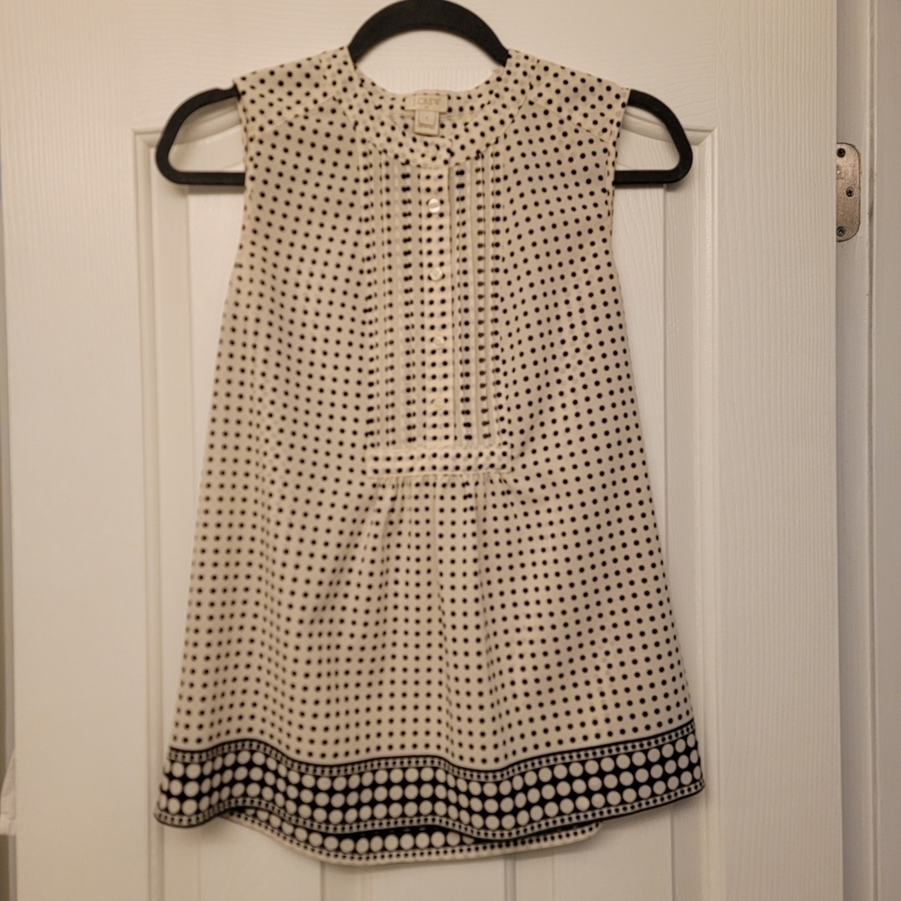 J. Crew Cream & Black Sleveless Top